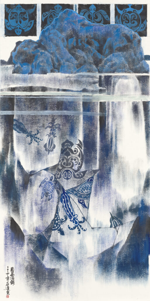 現代水墨畫家莊連東教授的水墨畫作品「菊島海韻」。（圖/大媒體新聞網提供）