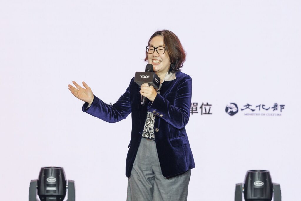 ▲文化部次長王時思致詞時強調TCCF 所建構的平台與舞台，將對產業界帶來發展商機。（記者 辛澎祥/攝）