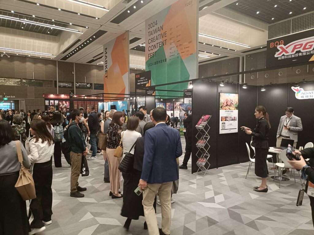 ▲TCCF的市場展熱鬧登場，各影視媒單位踴躍與賣力行銷影視產品。（記者 辛澎祥/攝）