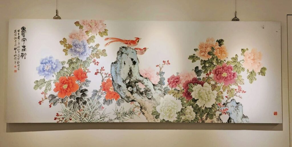 ▲胡克敏的花鳥作品展現出開闊的眼界,讓藝術性無垠延神,基本功底的構成,成為未來學習水墨花鳥的圭臬準則。(記者 辛澎祥/攝)