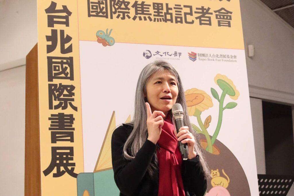 ▲書展基金會董事長吳韻儀期待藉由全民提昇閱讀風氣，讓書訊得以共享。（記者 辛澎祥/攝）