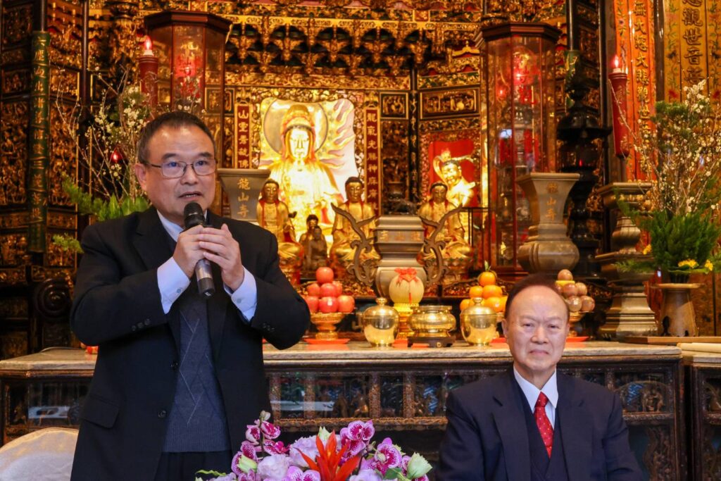 ▲故宮院長蕭宗煌致詞時表達對與龍山寺合作的正面意義。（圖/故宮 提供）