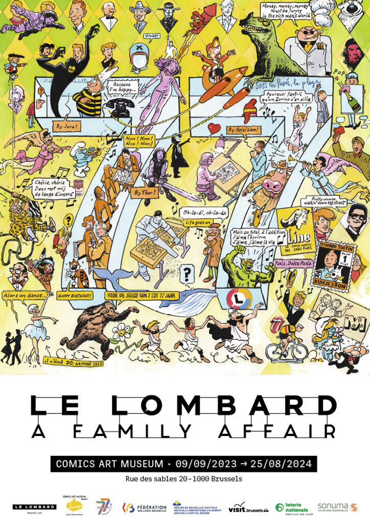Le Lombard出版社2023-24年77週年特展。(圖/比利時漫畫中心提供)