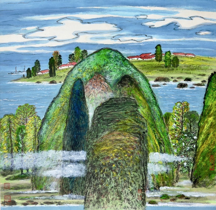 ▲石博進的作品構圖優美，極具療癒之美。（圖/南投縣文化局 提供）