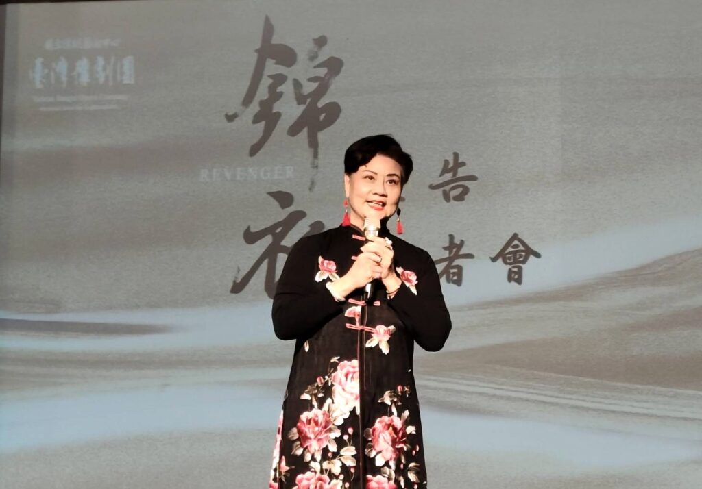 臺灣豫劇團藝術總監王海玲高度贊揚武俠大戲《錦衣》。（記者 陳安婷/攝）