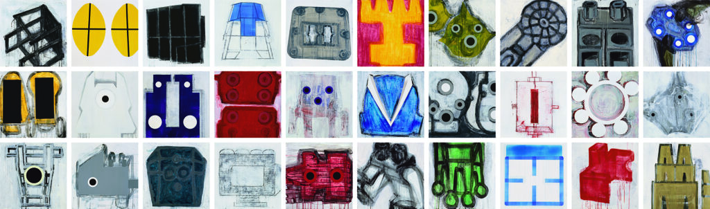 賴九岑《零大於壹Ⅲ》,2002-2003,壓克力顏料、綜合媒材、畫布,60 x 60 公分 ( x30 )。臺北市立美術館典藏。