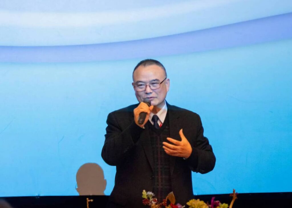 ▲故宮院長蕭宗煌致詞時表達對故宮百年慶跨海國寶珍品展活動的高度期待。(記者 辛澎祥/攝)