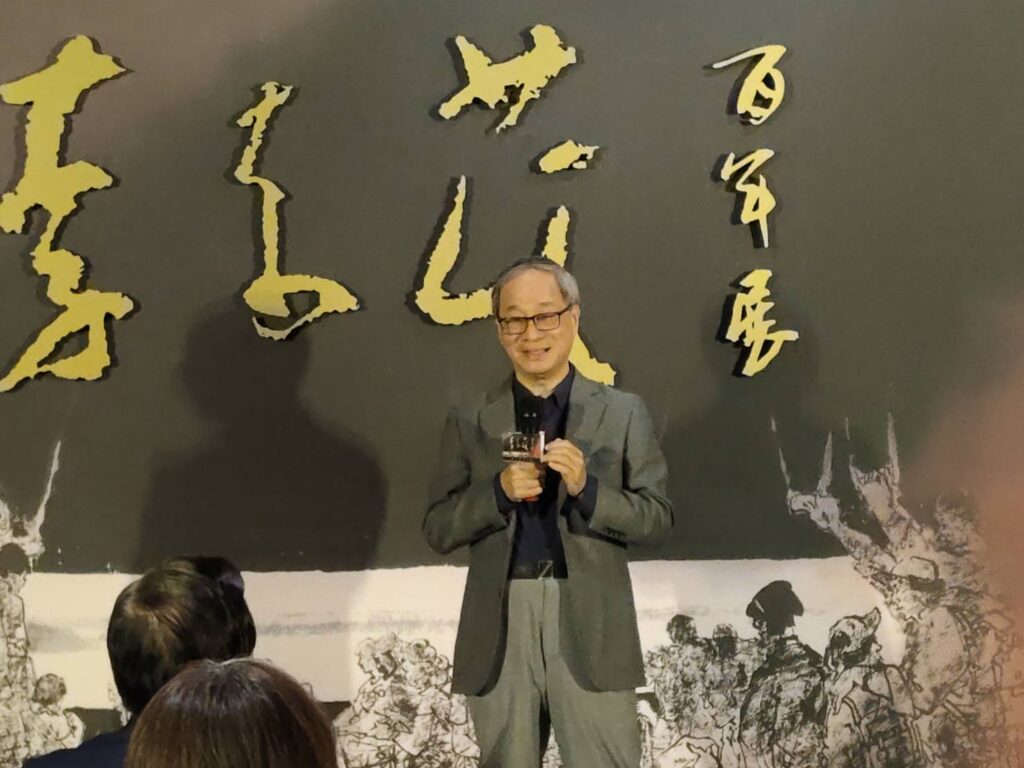 ▲文化部長李遠致詞時表達李奇茂大師是一位藝術界的傳奇人物，讓大家推崇備至。（記者 辛澎祥/攝）