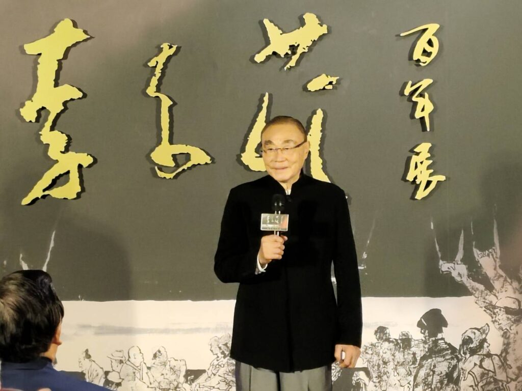 ▲前國防部長馮世寬回憶過往與李奇茂大師的軍中情誼，是藝術界的性情中人。（記者 辛澎祥/攝）