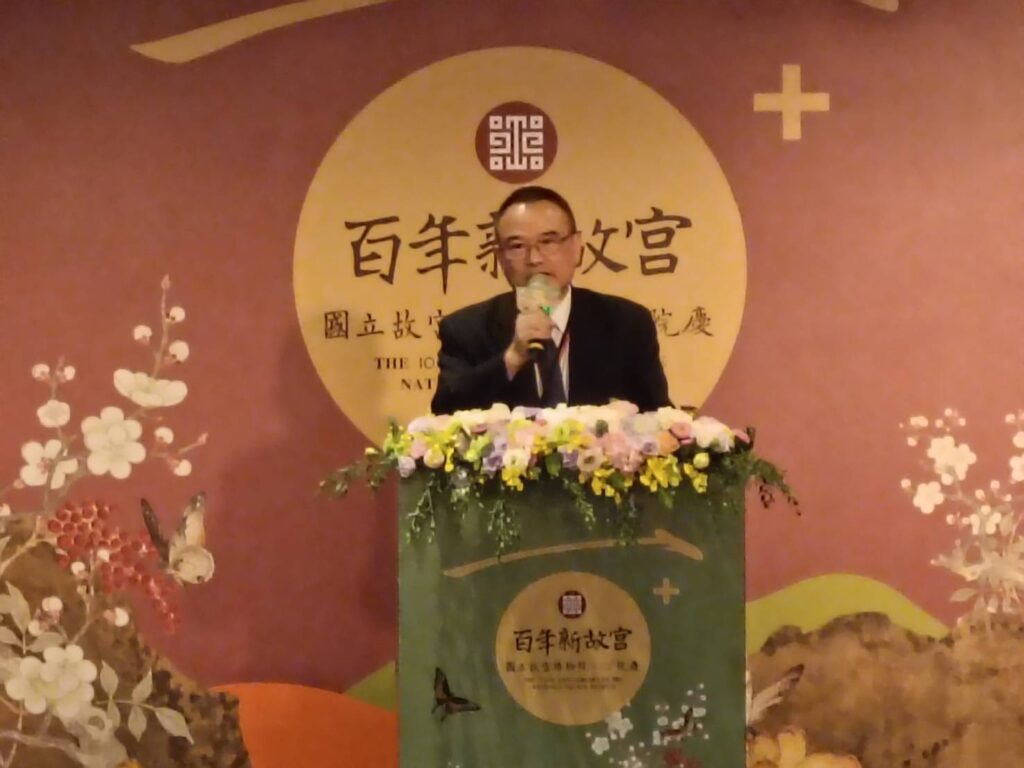 ▲故宮院長蕭宗煌說明故宮百年的發展歷程，未來將呈現新故宮的璀燦面貌。（記者 辛澎祥/攝）