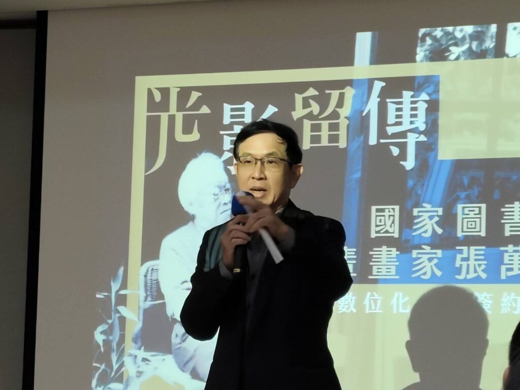 國圖翁誌聰副館長致詞。（記者 陳安婷/攝）