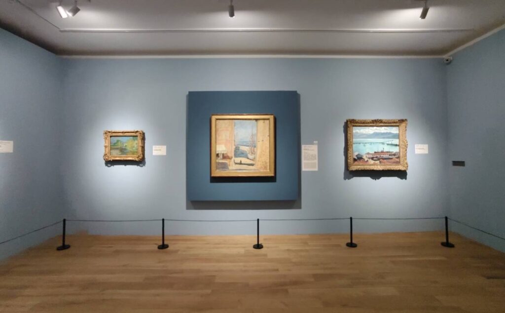「水岸風光」主題展區是藝術家內心情感及時代精神的體現。(記者 陳安婷/攝)