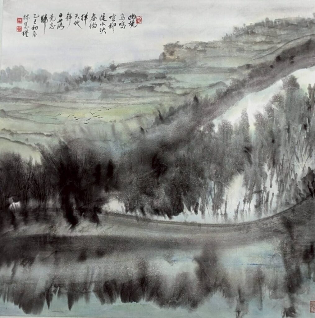 ▲林慧瑾的水墨作品，在細膩筆觸中看見大自然交融的意境之美。（圖/楊企霞 提供）