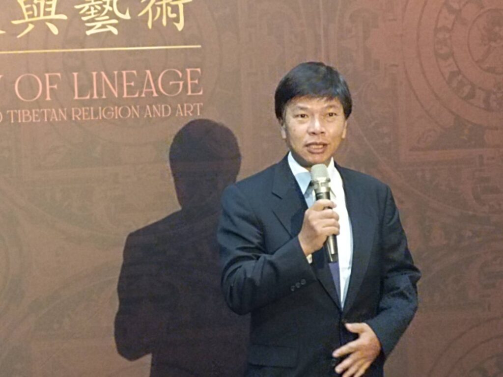 ▲文化部主任秘書林宏義致詞時表達對此一特展的宗教與藝術相融的重要意義之重視。（記者 辛澎祥/攝）