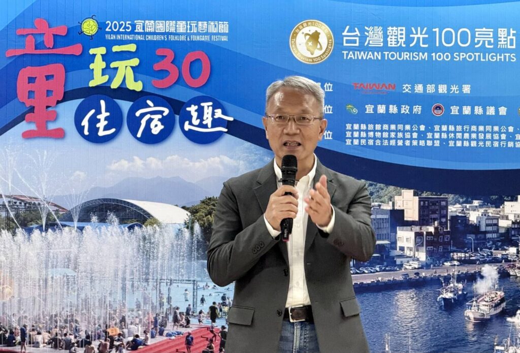 ▲宜蘭縣代理縣長林茂盛特別到台北出席活動發佈會，並希望大家抽空到宜蘭旅遊。（記者 辛澎祥/攝）