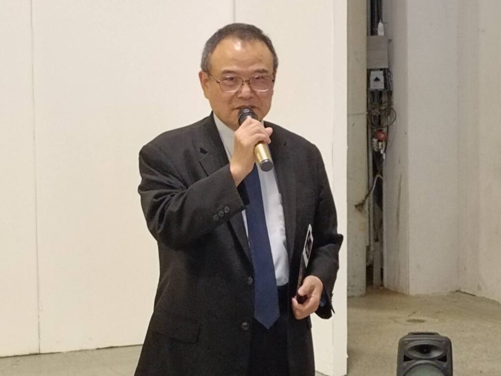 ▲國立故宮博物院院長蕭宗煌指出與張學孔的30多年情誼,看得他為藝術界服務所展現的真誠與成就感到相當佩服。(記者 辛澎祥/攝)