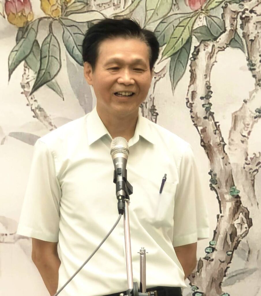 ▲中國書法學會理事長陳銘鏡指出,中華書道學會在歷屆理事長的努力精進推動會務下,呈現跨域書藝發展的榮景與面貌。(記者 辛澎祥/攝)