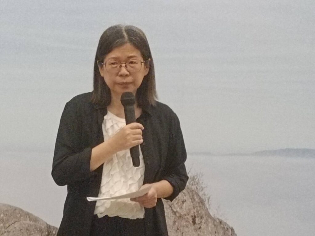 ▲國美館館長陳貺怡說明這次策畫展覽的過程與存在的文化深義。（記者 辛澎祥/攝）