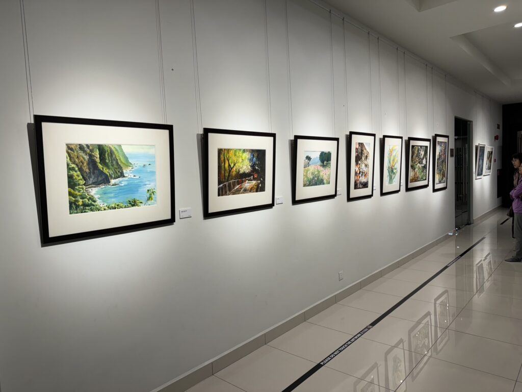 ▲在檳城文化會館展場所展出的作品。(圖/劉達治 提供)