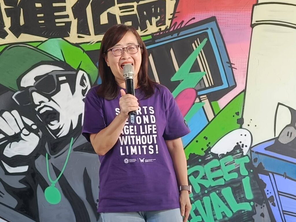 ▲臺北市副市長林奕華致詞時肯定活動的策畫與內容的豐富性，說到過往至今的活動歷程，則顯得極度開心。（記者 辛澎祥/攝）