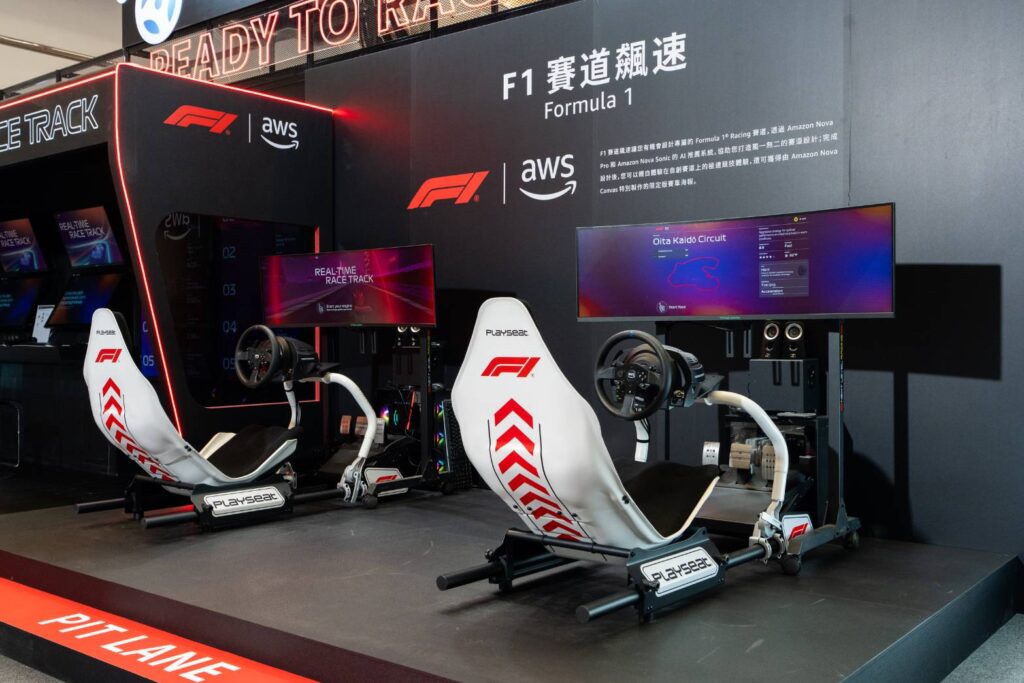 ▲F1賽道飆速的活動拉到現場，讓出席活動的學員有更多的體驗。（記者 辛澎祥/攝）