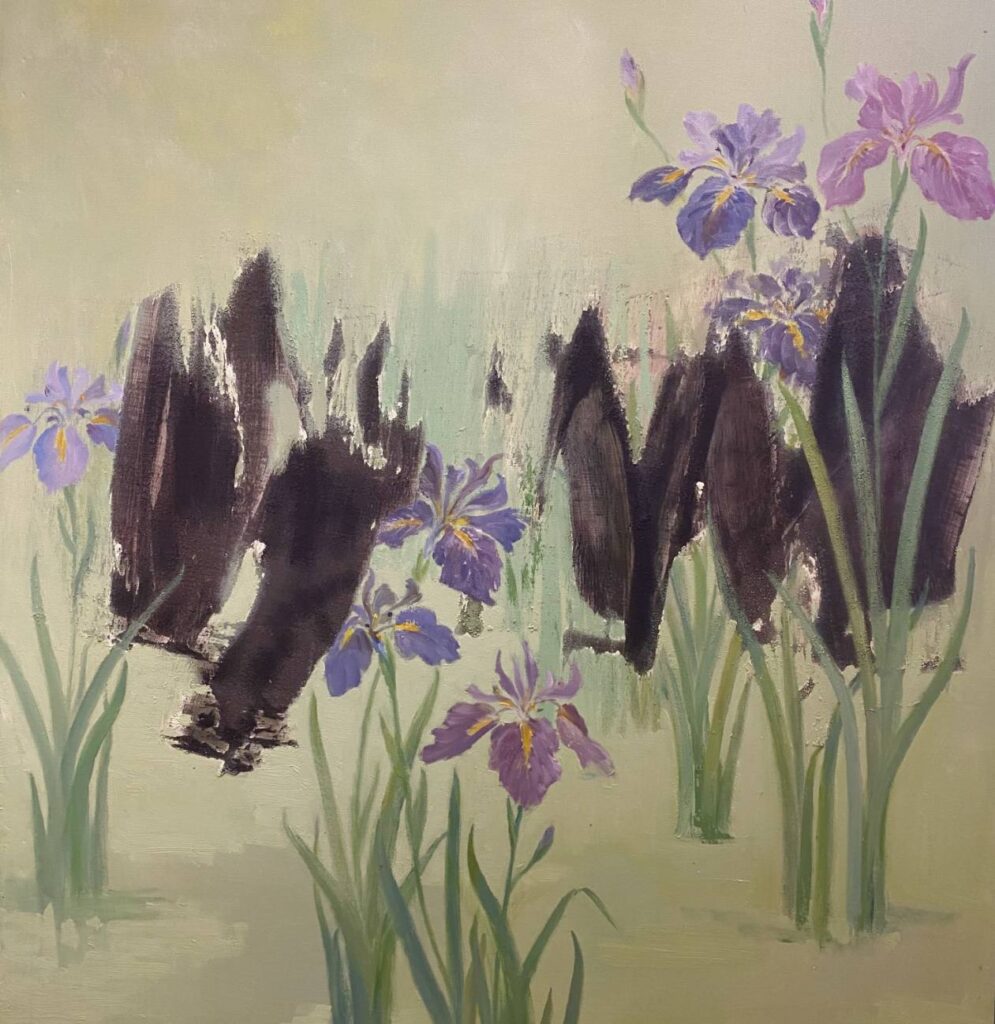 ▲黃碧朱老師的參展作品「初夏精靈」，描繪植物的靜謐無聲，彷彿迷漫著不可見的靈性氣息，令人驚艷。（圖/黃碧朱 提供）