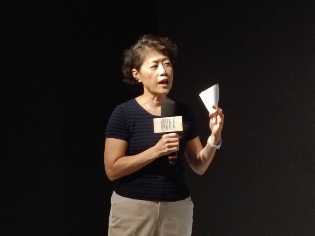▲臺中歌劇院藝術總監邱瑗致詞時說明「弄臣」劇作的劇情迷人與演員邀請的過程，極具觀賞價值，備受期待。（記者 辛澎祥/攝）