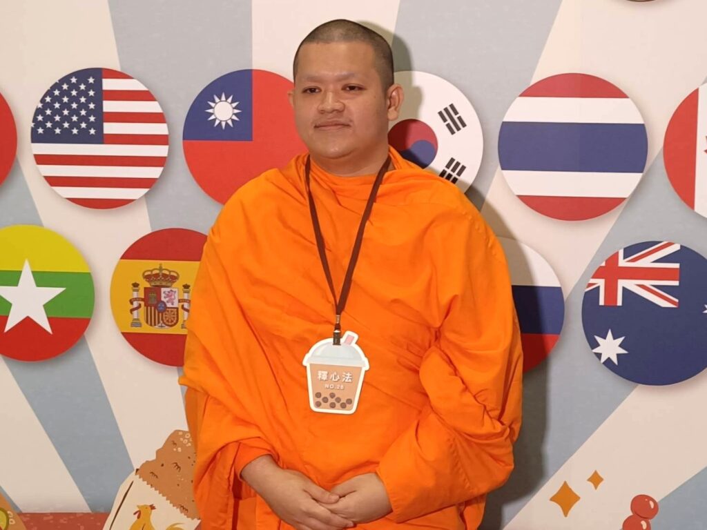 獲得優選的泰籍釋心法同學，13歲成為沙彌後出家至今，來臺鑽研佛學及學習華文。（記者 陳安婷/攝）