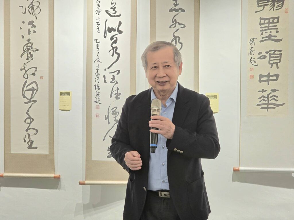 ▲中國書法學會顧問賴煥琳校長指出，新竹縣是個文化興盛富而好禮的城市，文化藝術活動的舉辦將帶來對社會的重大且正面影響。（記者 詹佳綺/攝）