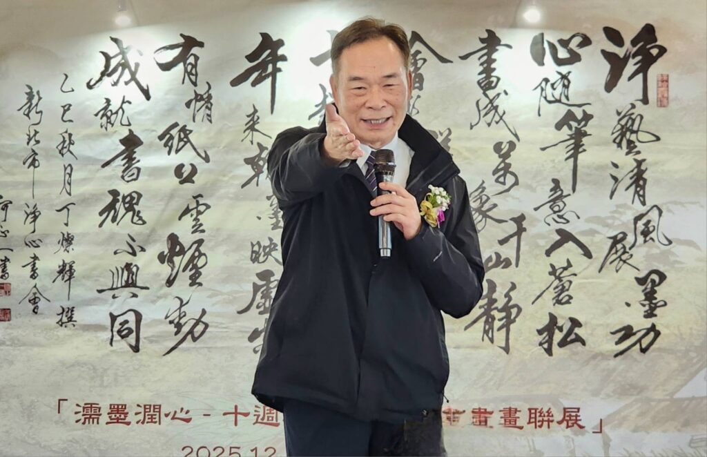 ▲國防管理學院院長張景陽將軍致詞時說明與何正一會長的多年情誼，期待未來能與書會有更多合作的機會。（記者 詹佳綺/攝）