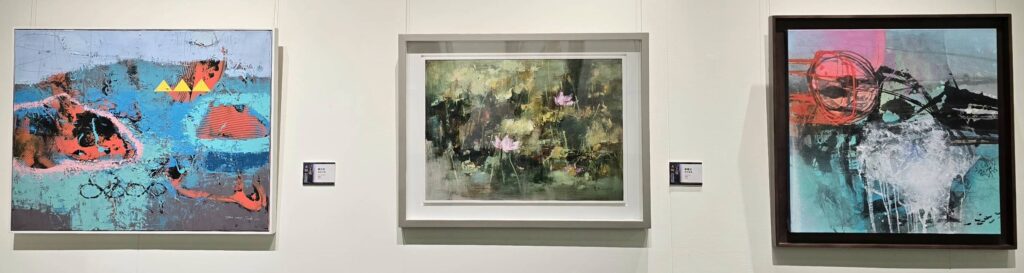 ▲▼現場所展出的受邀名家與參展藝術家的油畫作品，令人驚艷。（記者 詹佳綺/攝）
