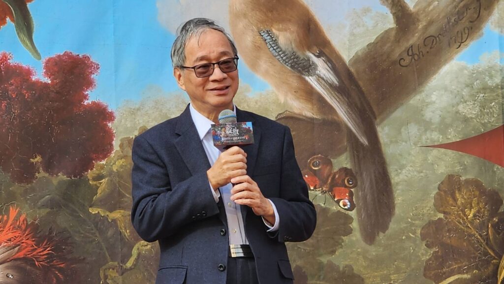 ▲文化部長李遠致詞時表達對花的理解與歌頌，對此展賦予高度期待與肯定。（記者 辛澎祥/攝）