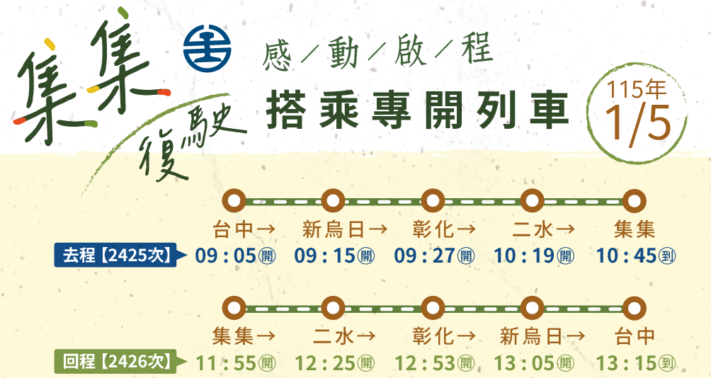 臺鐵集集支線復駛,明年1月5日起恢復通車至集集站。(圖/臺鐵公司提供)