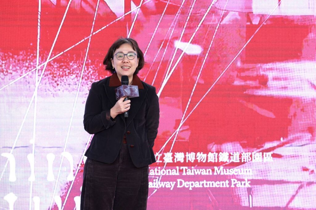 ▲臺博館文教基金會董事長王時思表示，氛圍地建築展是建築文化中心雛形正式呈現的前導展。（記者 辛澎祥/攝）