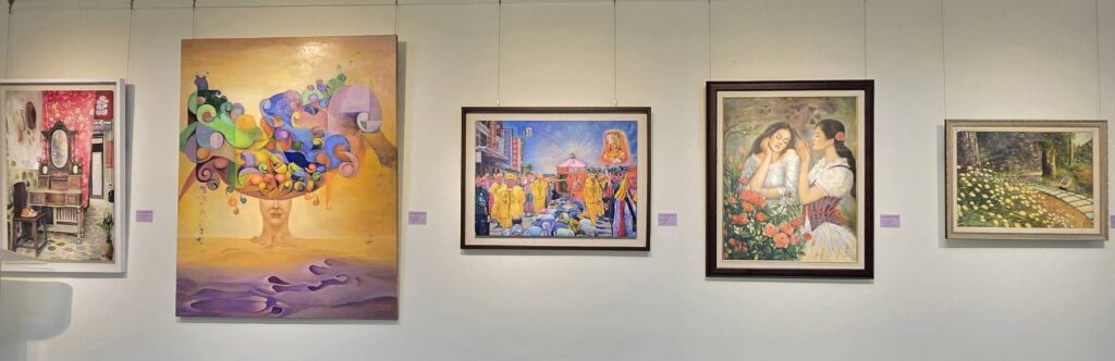 ▲▼成立20週年的年度大展,讓詩韻西畫學會的展出作品備受好評。(記者 詹佳綺/攝)