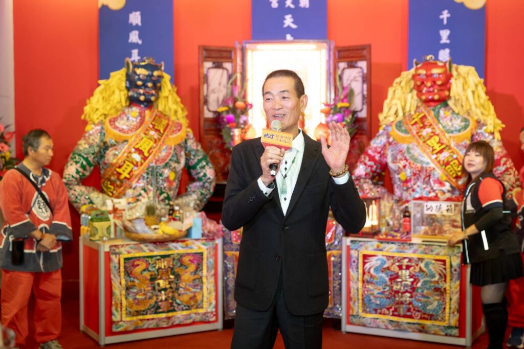 ▲北港朝天宮董事長蔡咏鍀致詞時表示，與媽祖同行的行程設計，將是臺灣首創，將文化深義帶入全新發展的領域。（記者 辛澎祥/攝）