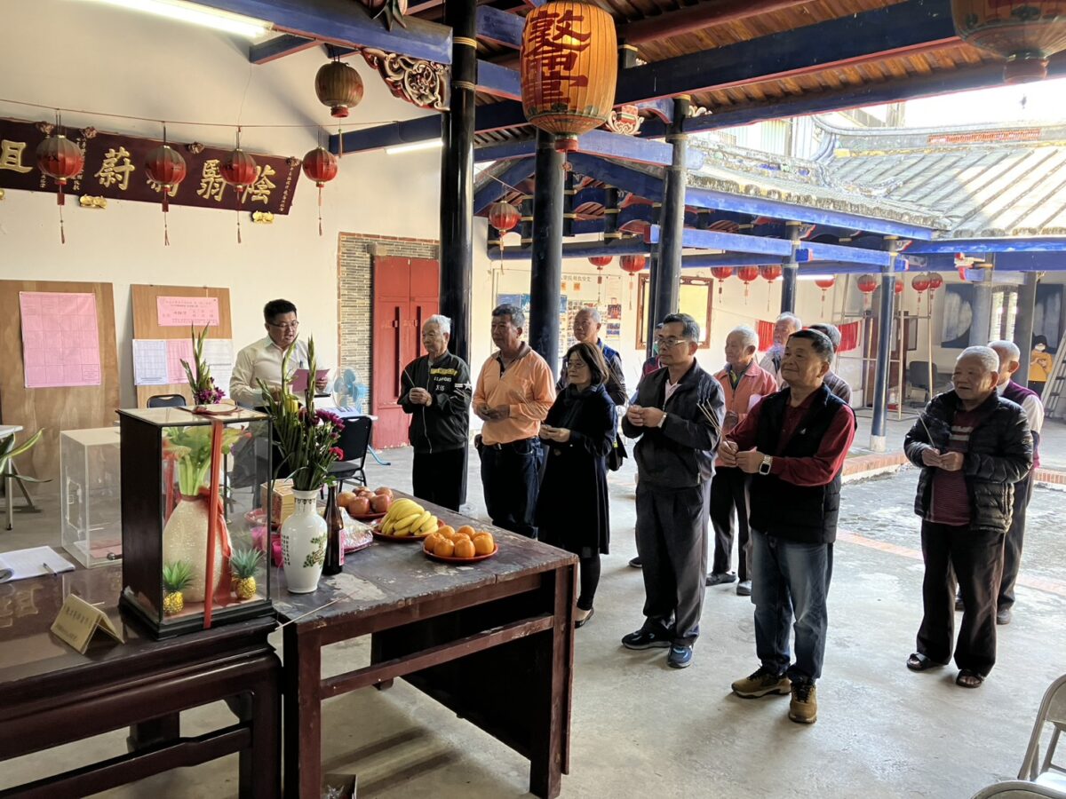 南投縣縣定古蹟草屯燉倫堂外牆及柱體局部修繕工程  已於1月13日開工祈福