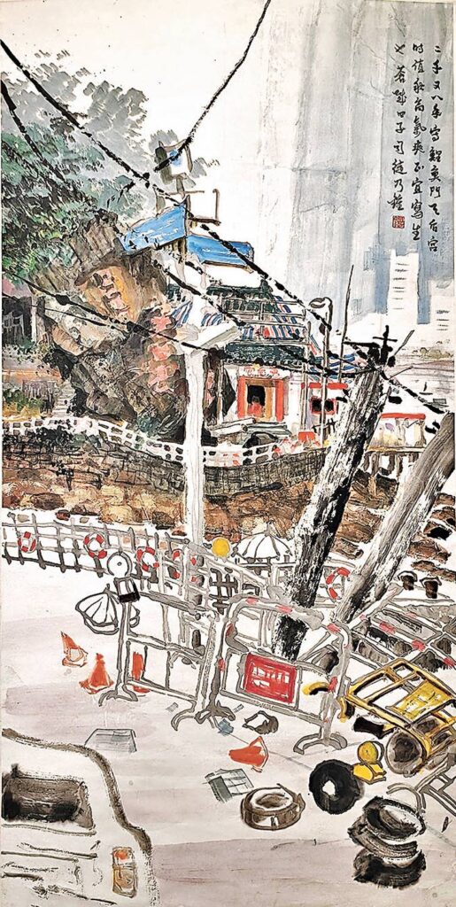 ▲司徒乃鍾在香港郊外采風的寫生作品,具有鮮活的景觀生命力,其水墨筆觸的細膩描繪亦極具可觀性。(圖/司徒乃鍾 提供)
