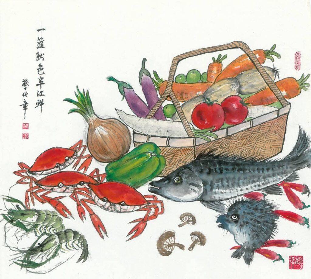 ▲蔡俊章的蔬果描繪作品，帶給觀者不同的觀賞視野。（圖/蔡俊章 提供）