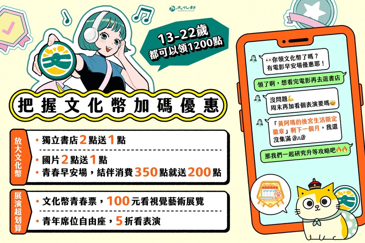 開學善用文化幣  闖關集章一起升級