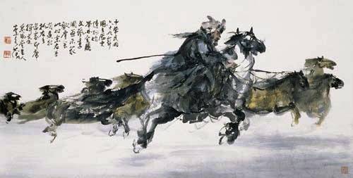 ▲李奇茂大師的作品「馬」，線條清晰且深具人文特色，讓視野無限延伸。（圖/史博館 提供）