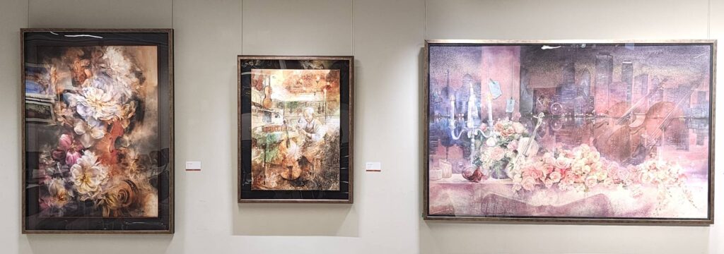 ▲張綺舫的作品呈現主軸的生命故事，讓人驚嘆，百感回味。（記者 詹佳綺/攝）