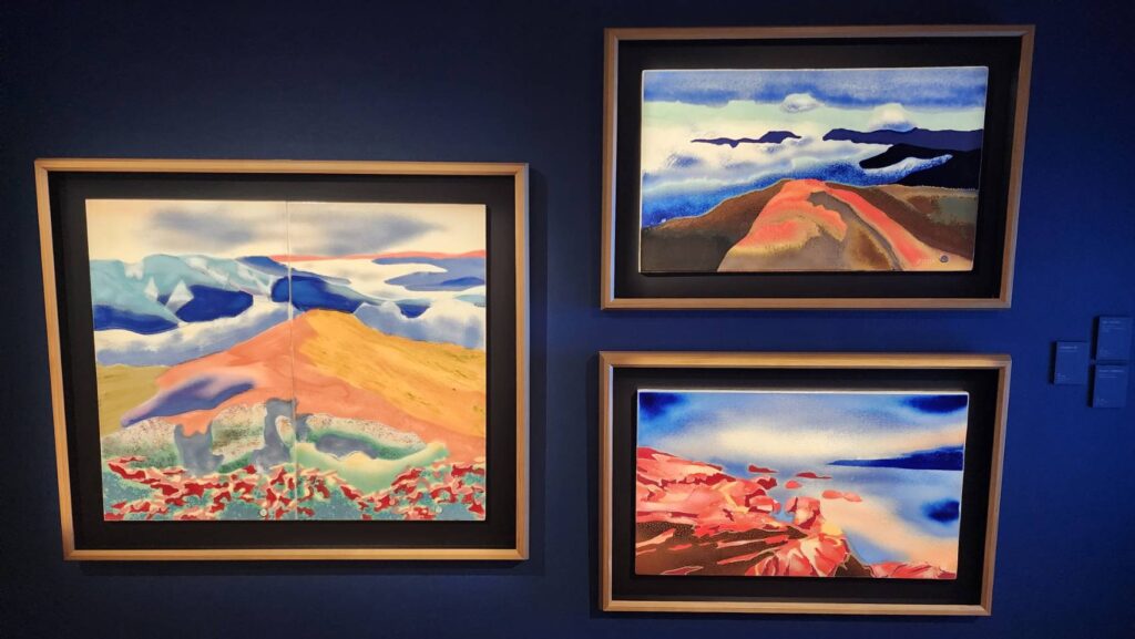 ▲范振金老師的展出作品帶給觀者不同的視野。（記者 辛澎祥/攝）