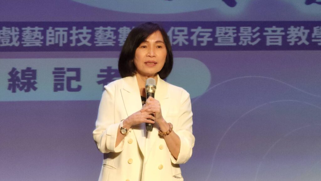 ▲傳藝中心主任陳悅宜致詞時表達對此傳承計畫的重視與肯定。（記者 辛澎祥/攝）