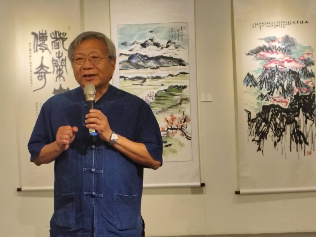 ▲臺東都蘭山畫院院長林永發教授致詞時表達對臺東生活美學館的大力協助的感謝，也期待透過這次聯展讓更多藝文界人士有彼此交流與創作合作的機會。（圖/林永發 提供）