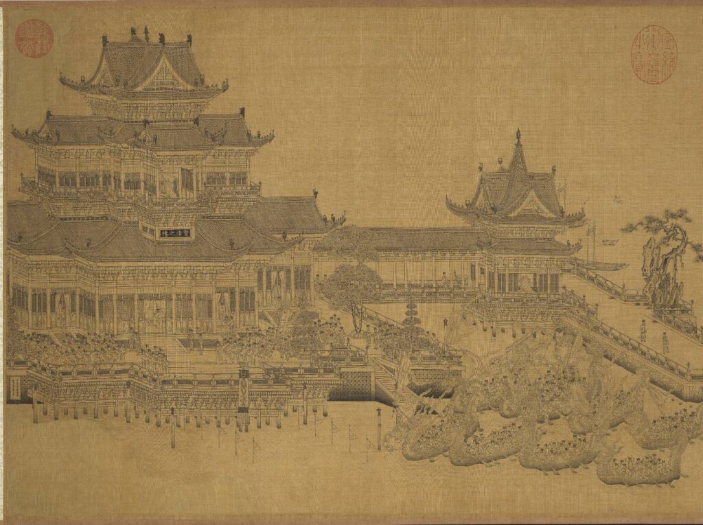 ▲元朝王振鵬的作品「寶津競渡圖」。（圖/故宮 提供）