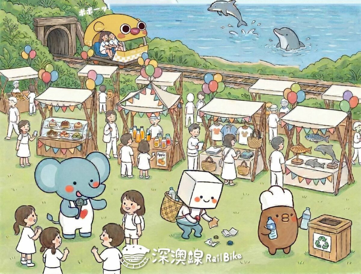 深澳鐵道自行車  鐵道海故事環保市集  4與5月週末草地盛大展開