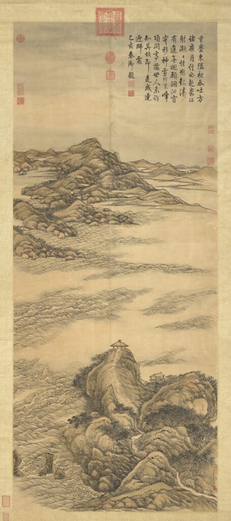清 張宗蒼 江潮圖 (汪由敦代筆)。(圖/故宮提供)