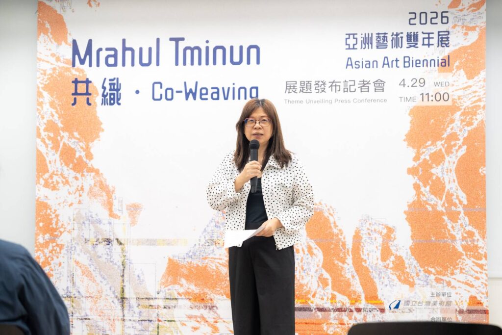 ▲國美館館長陳貺怡致詞時表達對亞洲藝術雙年展的高度重視與期待。(記者 辛澎祥/攝)