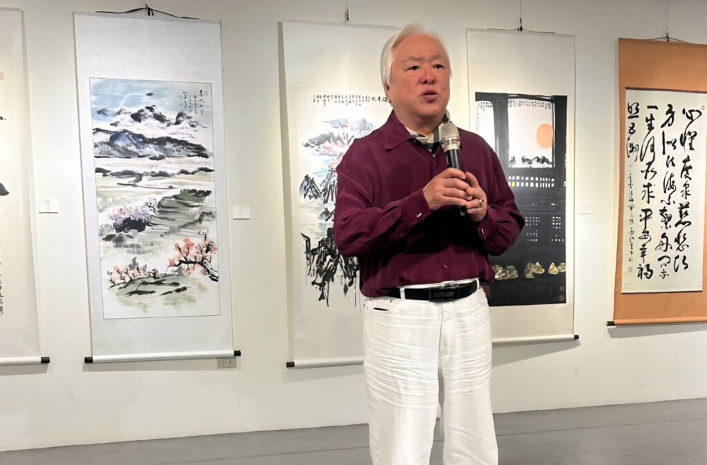 ▲高明達教授致詞時對這次展出作品表達高度讚賞，並期待畫院能再接再勵，勇於並持續創作，帶給大家不同的視覺饗宴。（圖/林永發 提供）